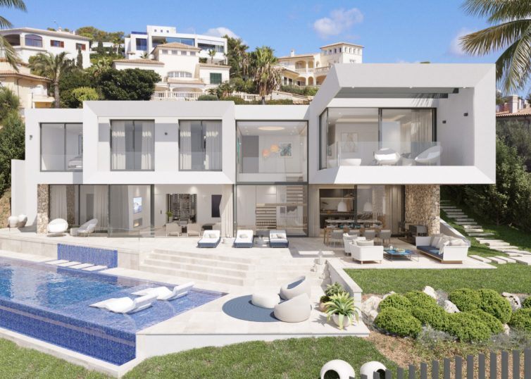 V-4802 PROJEKT! Fantastische Villa in Nova Santa Ponsa mit atemberaubendem Panorama Meer- und Hafenblick 1